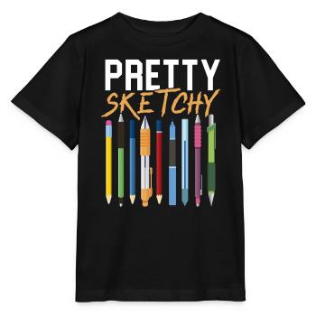 Pretty Sketchy Drawing Doodling Draw Sketch Artist - T-shirt bio MINI CREATOR Stanley/Stella Enfant - noir - Devant - Mikhail (115cm)