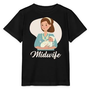 Midwifery Profession Newborn Childbirth Midwife - Stanley/Stella MINI CREATOR Kids’ T-Shirt - black - Front - Mikhail (115cm)