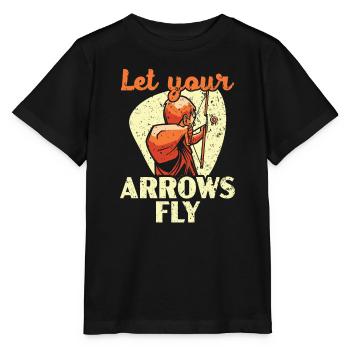 Lass deine Pfeile fliegen Bogenschütze Bogenschütze Bogenschießen - Stanley/Stella Kinder T-Shirt MINI CREATOR  - Schwarz - Vorne - Mikhail (115cm)