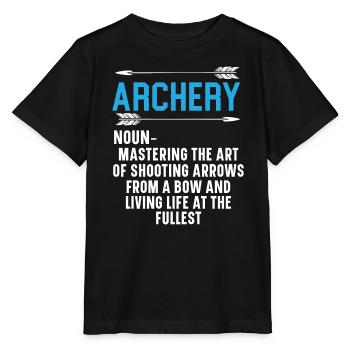 Bogenschießen Bogenjäger Bogenschütze Schießen Pfeil Bogenschütze - Stanley/Stella Kinder T-Shirt MINI CREATOR  - Schwarz - Vorne - Mikhail (115cm)