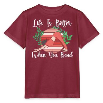 Yoga Meditation Fitness Workout Yoga Instructor - Stanley/Stella MINI CREATOR Kids’ T-Shirt - burgundy - Front - Kain (125cm)