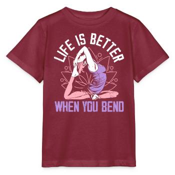 Yoga Meditation Fitness Workout Yoga Instructor - Stanley/Stella MINI CREATOR Kids’ T-Shirt - burgundy - Front - Kain (125cm)