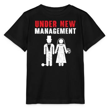 Mariage le jour du mariage des mariés Mariage juste marié - T-shirt bio MINI CREATOR Stanley/Stella Enfant - noir - Devant - Mikhail (115cm)