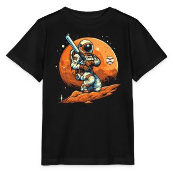 Baseball Astronaut Baseball Player Outerspace - Stanley/Stella MINI CREATOR Kids’ T-Shirt - black - Front - Mikhail (115cm)