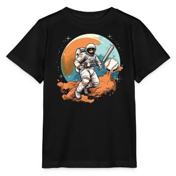 Baseball Astronaut Baseball Player Outerspace - Stanley/Stella MINI CREATOR Kids’ T-Shirt - black - Front - Mikhail (115cm)