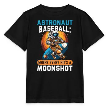 Baseball Astronaut Baseball Player Outerspace - Stanley/Stella MINI CREATOR Kids’ T-Shirt - black - Front - Mikhail (115cm)