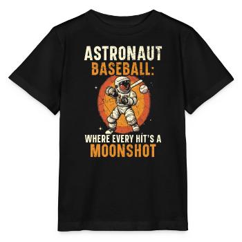 Baseball Astronaut Baseball Player Outerspace - Stanley/Stella MINI CREATOR Kids’ T-Shirt - black - Front - Mikhail (115cm)