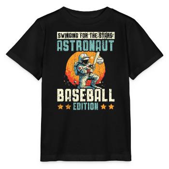 Baseball Astronaut Baseball Player Outerspace - Stanley/Stella MINI CREATOR Kids’ T-Shirt - black - Front - Mikhail (115cm)