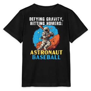 Baseball Astronaut Baseball Player Outerspace - Stanley/Stella MINI CREATOR Kids’ T-Shirt - black - Front - Mikhail (115cm)
