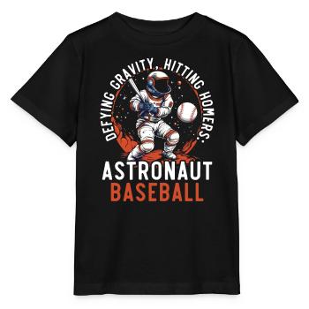Baseball Astronaut Baseball Player Outerspace - Stanley/Stella MINI CREATOR Kids’ T-Shirt - black - Front - Mikhail (115cm)