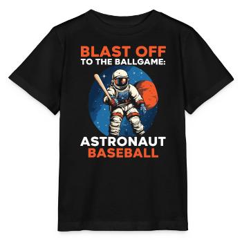 Baseball Astronaut Baseball Player Outerspace - Stanley/Stella MINI CREATOR Kids’ T-Shirt - black - Front - Mikhail (115cm)
