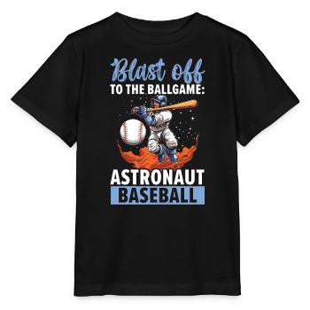 Baseball Astronaut Baseball Player Outerspace - Stanley/Stella MINI CREATOR Kids’ T-Shirt - black - Front - Mikhail (115cm)