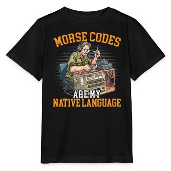 Amateurfunker Morsecode Radioaktivität - Stanley/Stella Kinder T-Shirt MINI CREATOR  - Schwarz - Vorne - Mikhail (115cm)
