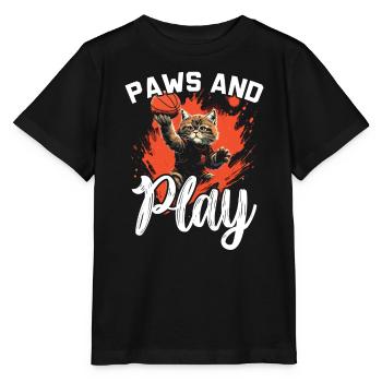 Basketball Cat Basketteur Joueur de basket-ball J’aime le basket-ball - T-shirt bio MINI CREATOR Stanley/Stella Enfant - noir - Devant - Mikhail (115cm)