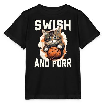 Basketball Cat Basketteur Joueur de basket-ball J’aime le basket-ball - T-shirt bio MINI CREATOR Stanley/Stella Enfant - noir - Devant - Mikhail (115cm)