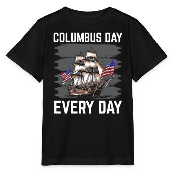 Christopher Columbus Italian American Columbus Day - Stanley/Stella MINI CREATOR Kids’ T-Shirt - black - Front - Mikhail (115cm)
