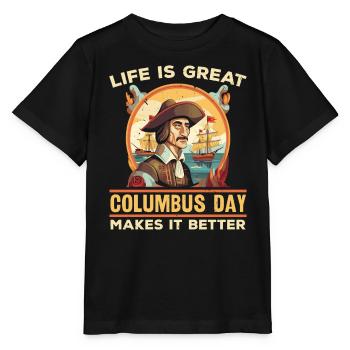 Christopher Columbus Italian American Columbus Day - Stanley/Stella MINI CREATOR Kids’ T-Shirt - black - Front - Mikhail (115cm)