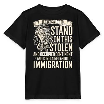 Journée des Amérindiens autochtones - T-shirt bio MINI CREATOR Stanley/Stella Enfant - noir - Devant - Mikhail (115cm)