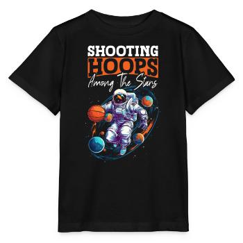 Astronaut Basketball Outerspace Basketball Player - Stanley/Stella MINI CREATOR Kids’ T-Shirt - black - Front - Mikhail (115cm)