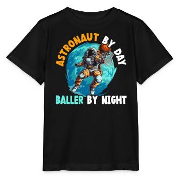 Astronaut Basketball Outerspace Basketball Player - Stanley/Stella MINI CREATOR Kids’ T-Shirt - black - Front - Mikhail (115cm)