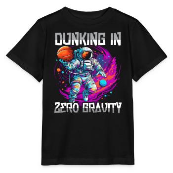 Astronaut Basketball Outerspace Basketballspieler - Stanley/Stella Kinder T-Shirt MINI CREATOR  - Schwarz - Vorne - Mikhail (115cm)