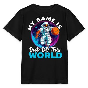 Astronaut Basketball Outerspace Basketball Player - Stanley/Stella MINI CREATOR Kids’ T-Shirt - black - Front - Mikhail (115cm)