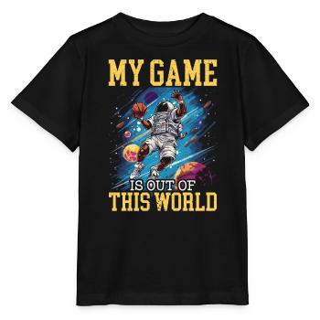 Astronaut Basketball Outerspace Basketball Player - Stanley/Stella MINI CREATOR Kids’ T-Shirt - black - Front - Mikhail (115cm)