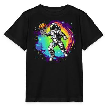 Astronaut Basketball Outerspace Basketball Player - Stanley/Stella MINI CREATOR Kids’ T-Shirt - black - Front - Mikhail (115cm)