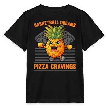 Ananas Basketball Tropische Frucht Sommer Sport - Stanley/Stella Kinder T-Shirt MINI CREATOR  - Schwarz - Vorne - Mikhail (115cm)