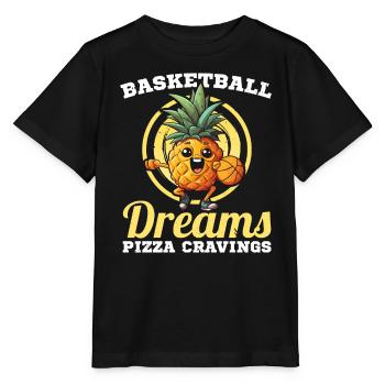 Ananas Basketball Tropische Frucht Sommer Sport - Stanley/Stella Kinder T-Shirt MINI CREATOR  - Schwarz - Vorne - Mikhail (115cm)