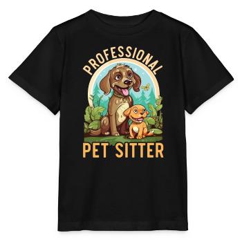 Pet Sitting Pet Lover Dog Walking Dog Sitter - Stanley/Stella MINI CREATOR Kids’ T-Shirt - black - Front - Mikhail (115cm)