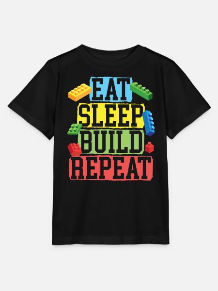 Byggmester Murstein Klosser Leker - Stanley/Stella T-shirt MINI CREATOR til børn - sort