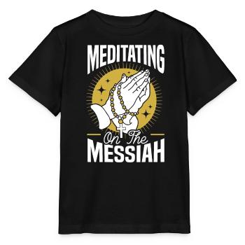 Christian Meditation Jesus Yoga Zen Christianity - Stanley/Stella MINI CREATOR Kids’ T-Shirt - black - Front - Mikhail (115cm)