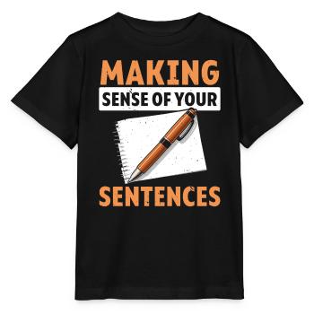 Relecture Travail d’orthographe Grammaire Relecteur - T-shirt bio MINI CREATOR Stanley/Stella Enfant - noir - Devant - Mikhail (115cm)