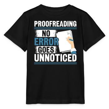 Relecture Travail d’orthographe Grammaire Relecteur - T-shirt bio MINI CREATOR Stanley/Stella Enfant - noir - Devant - Mikhail (115cm)