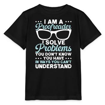 Relecture Travail d’orthographe Grammaire Relecteur - T-shirt bio MINI CREATOR Stanley/Stella Enfant - noir - Devant - Mikhail (115cm)