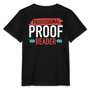 Relecture Travail d’orthographe Grammaire Relecteur - T-shirt bio MINI CREATOR Stanley/Stella Enfant - noir - Devant - Mikhail (115cm)
