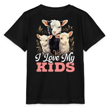 Ziegenliebhaber Kid Ranch Wolle Bauernhof Tierzucht - Stanley/Stella Kinder T-Shirt MINI CREATOR  - Schwarz - Vorne - Mikhail (115cm)