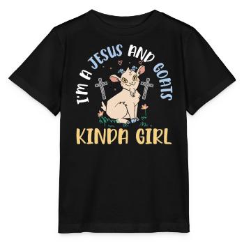 Ziegenliebhaber Kid Ranch Wolle Bauernhof Tierzucht - Stanley/Stella Kinder T-Shirt MINI CREATOR  - Schwarz - Vorne - Mikhail (115cm)