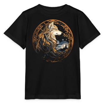 Fenrir Wolf Viking Normer Norsemen Odins Wolf - T-shirt bio MINI CREATOR Stanley/Stella Enfant - noir - Devant - Mikhail (115cm)