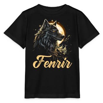 Fenrir Wolf Viking Norse Norsemen Odins Wolf - Stanley/Stella MINI CREATOR Kids’ T-Shirt - black - Front - Mikhail (115cm)