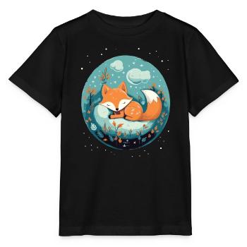 Sleeping Fox Sleepyhead Napping Sleep Fox Lover - Stanley/Stella MINI CREATOR Kids’ T-Shirt - black - Front - Mikhail (115cm)
