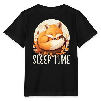 Sleeping Fox Sleepyhead Napping Sleep Fox Lover - Stanley/Stella MINI CREATOR Kids’ T-Shirt - black - Front - Mikhail (115cm)