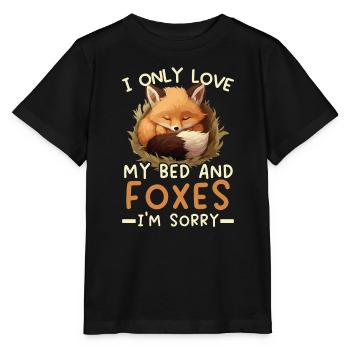 Sleeping Fox Sleepyhead Napping Sleep Fox Lover - Stanley/Stella MINI CREATOR Kids’ T-Shirt - black - Front - Mikhail (115cm)