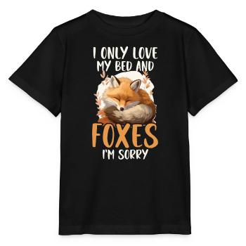 Sleeping Fox Sleepyhead Napping Sleep Fox Lover - Stanley/Stella MINI CREATOR Kids’ T-Shirt - black - Front - Mikhail (115cm)