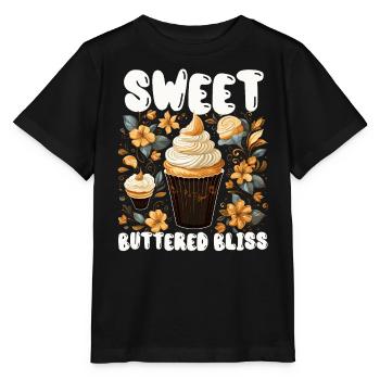 Butterscotch Süßes Karamell Essen Feinschmeckerbutter - Stanley/Stella Kinder T-Shirt MINI CREATOR  - Schwarz - Vorne - Mikhail (115cm)