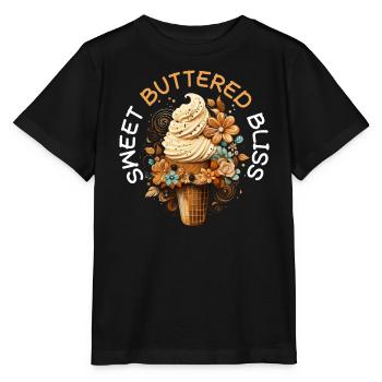 Butterscotch Süßes Karamell Lebensmittel Feinschmecker Butter - Stanley/Stella Kinder T-Shirt MINI CREATOR  - Schwarz - Vorne - Mikhail (115cm)