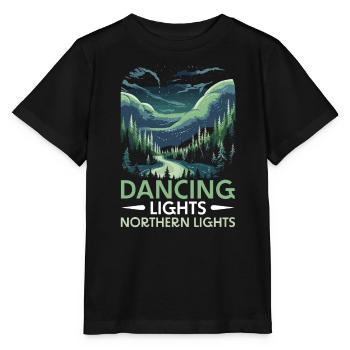 Aurora Borealis Dark Sky Nature Light Display - Stanley/Stella MINI CREATOR Kids’ T-Shirt - black - Front - Mikhail (115cm)