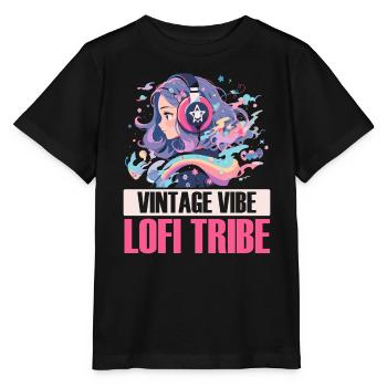Lofi Music Lover Low Fidelity Japanese Aesthetic - Stanley/Stella MINI CREATOR Kids’ T-Shirt - black - Front - Mikhail (115cm)