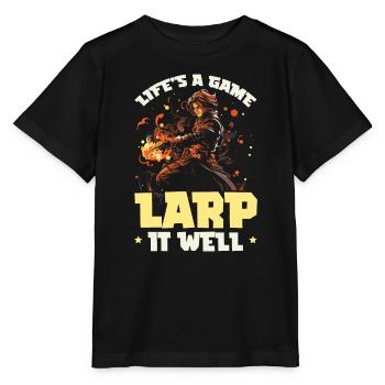 Larping Larp Larper Live-Action-Rollen-Videospiel - Stanley/Stella Kinder T-Shirt MINI CREATOR  - Schwarz - Vorne - Mikhail (115cm)